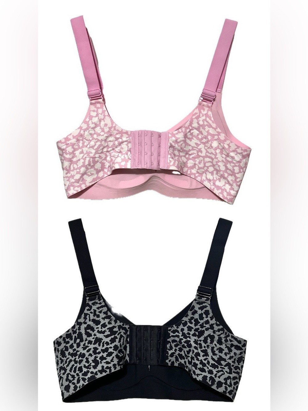 Printed Wireless Comfort Bra - Pink & Black - Picture 2 of 3